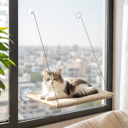 SunBasker Window Hammock – The Ultimate Sunny Seat for Cats Who Love to Lounge