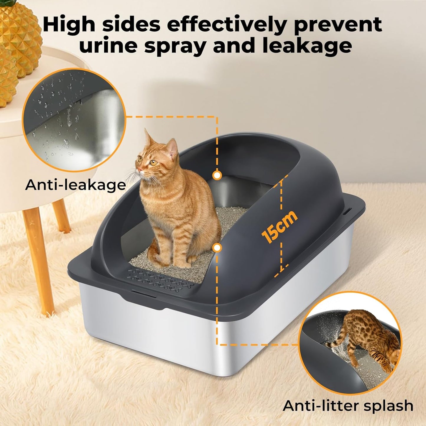 Stainless Steel Cat Litter Box